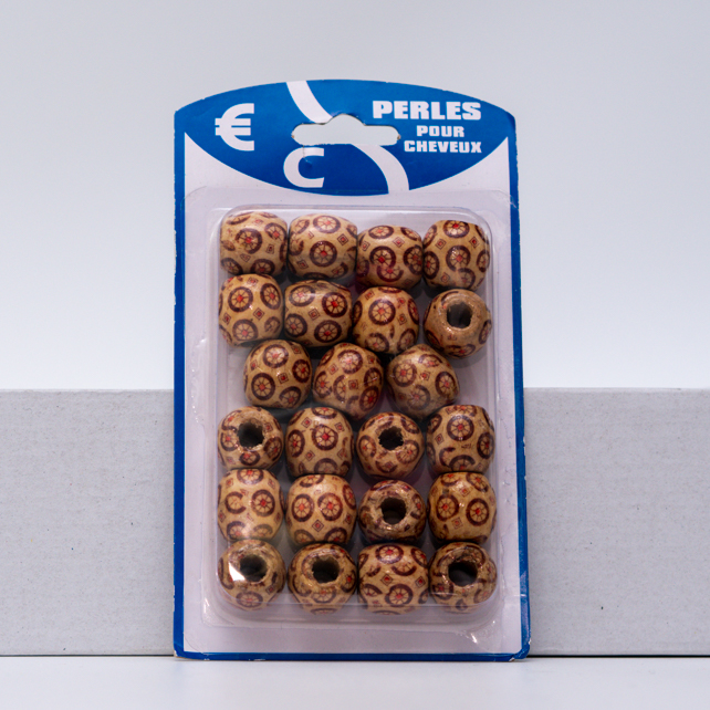 PERLES POUR CHEVEUX EN BOIS GRAND F