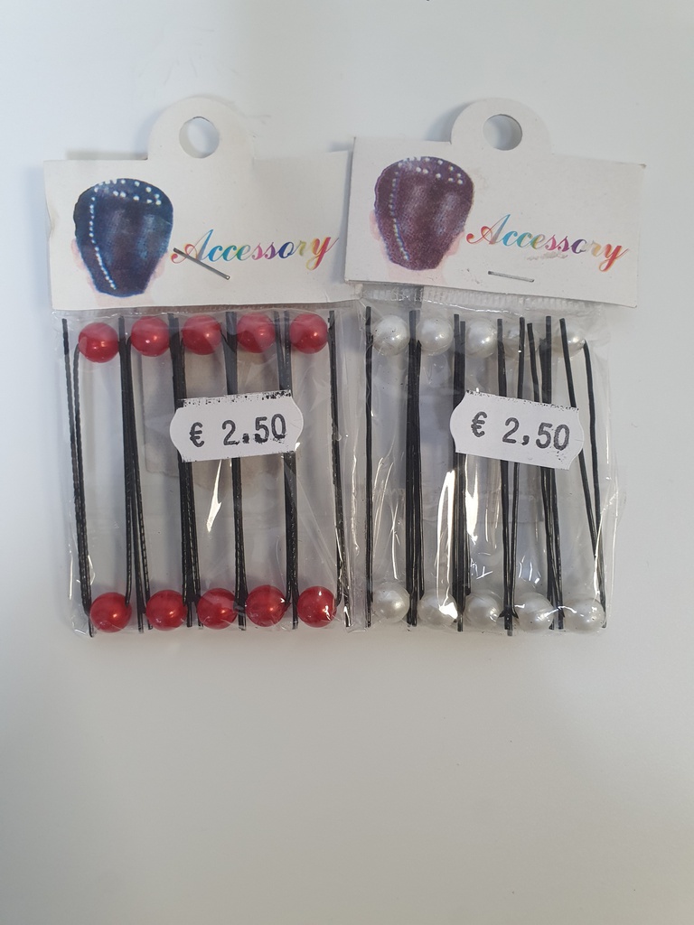 ACCESSORIES COLLECTION EPINGLE PERLE ROUGE OU BLANC     F
